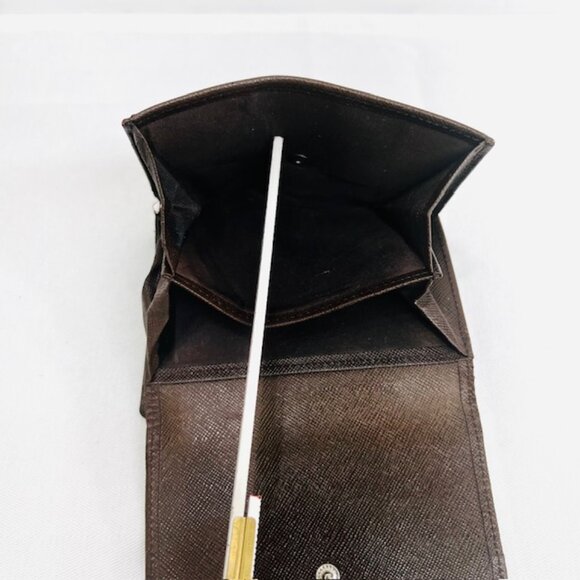 Classic Burberry Vintage Check Archive Beige/Brown Leather Convas Card Case(B81 - Picture 6 of 8